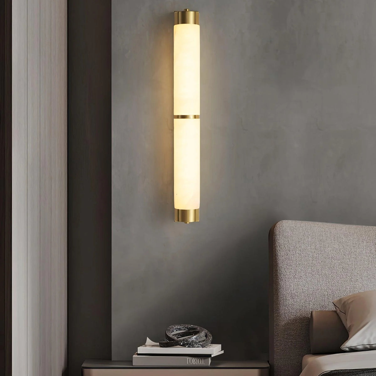Cylindra Alabaster Brass Wall Light - Pre Order