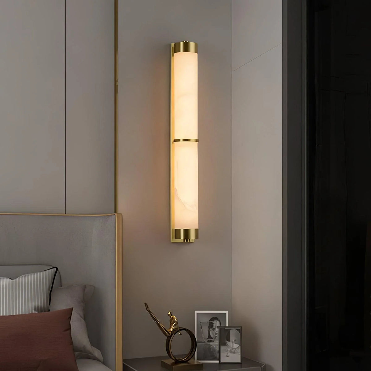 Cylindra Alabaster Brass Wall Light - Pre Order