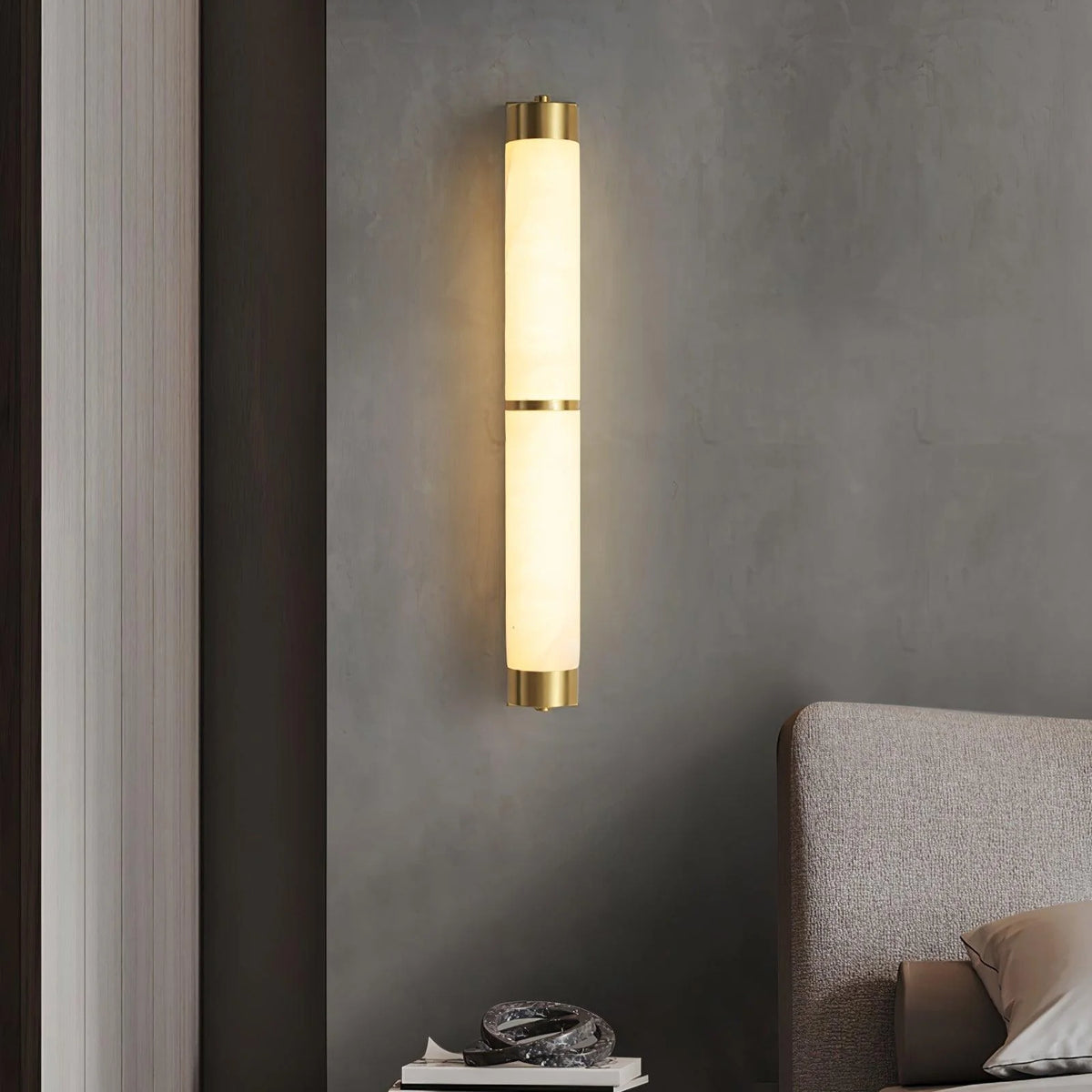Cylindra Alabaster Brass Wall Light - Pre Order