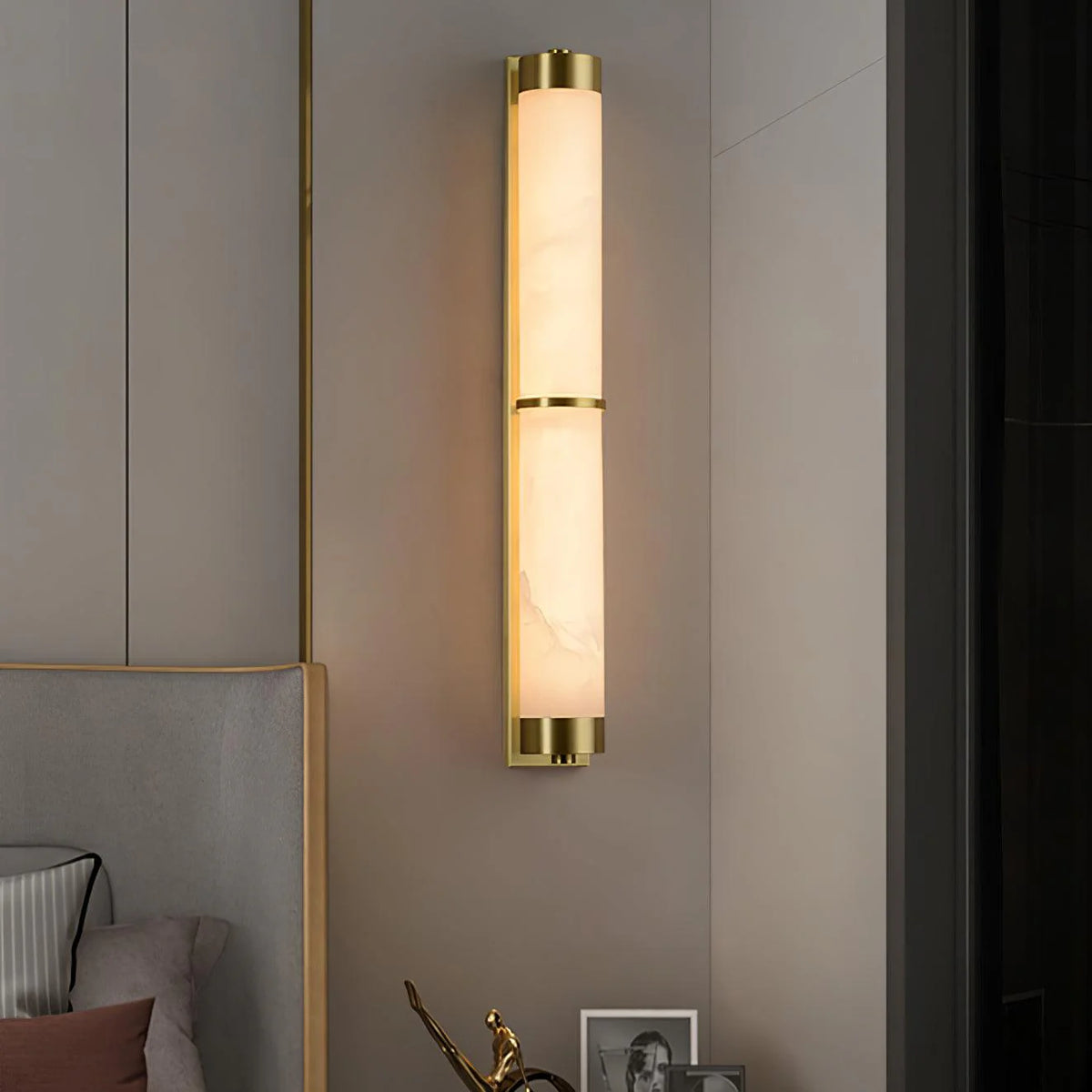 Cylindra Alabaster Brass Wall Light - Pre Order