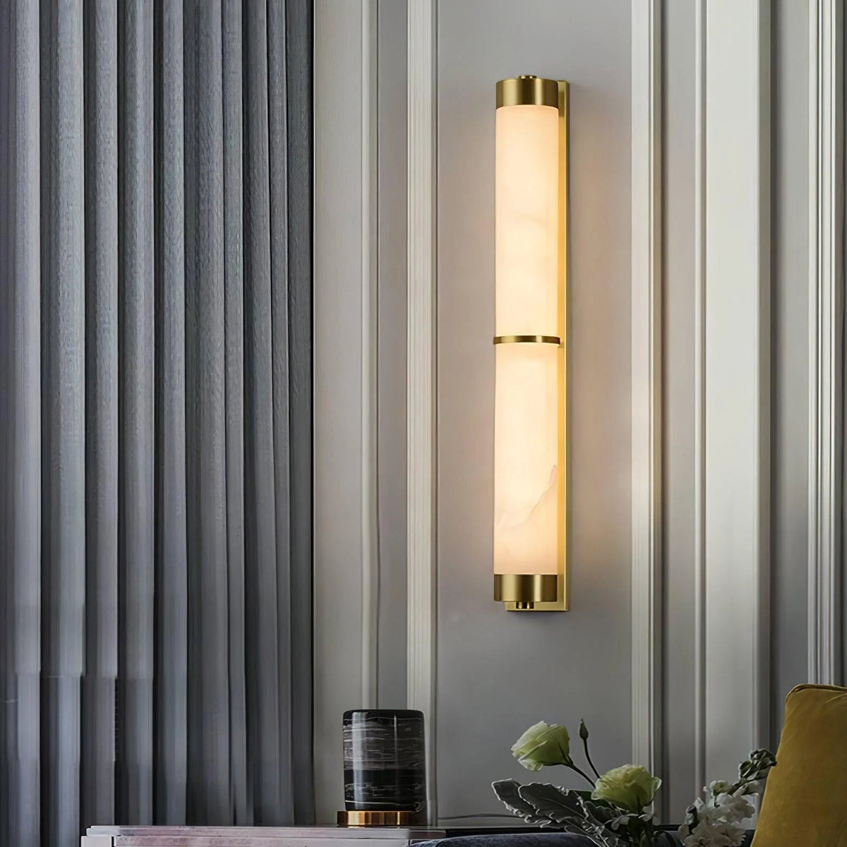 Cylindra Alabaster Brass Wall Light - Pre Order