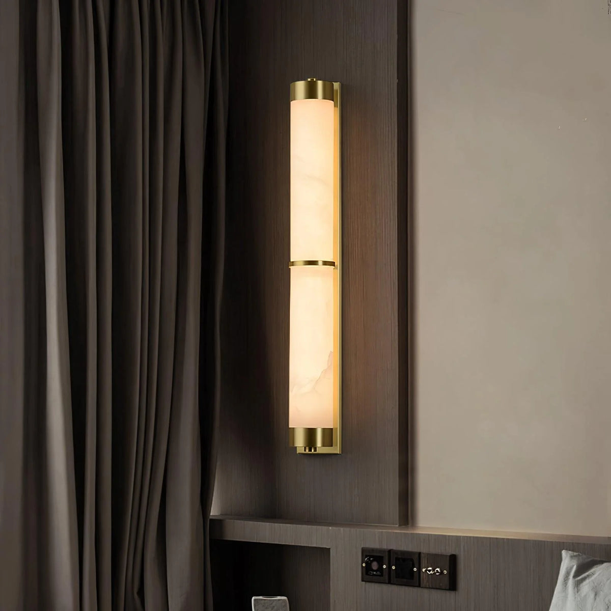 Cylindra Alabaster Brass Wall Light - Pre Order