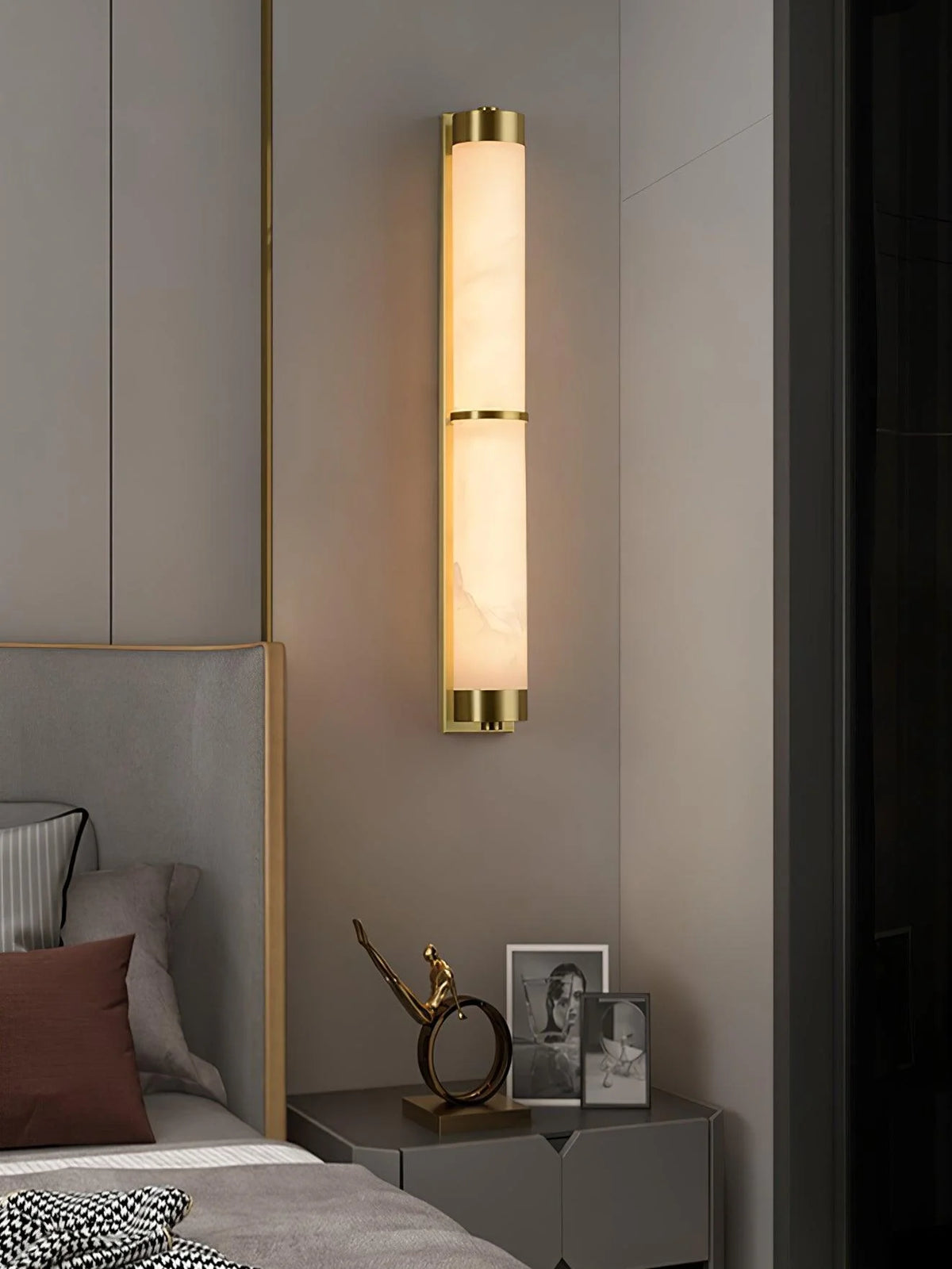 Cylindra Alabaster Brass Wall Light - Pre Order