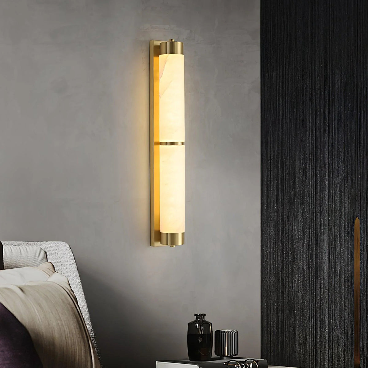 Cylindra Alabaster Brass Wall Light - Pre Order