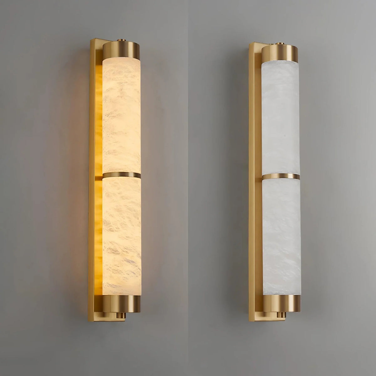 Cylindra Alabaster Brass Wall Light - Pre Order