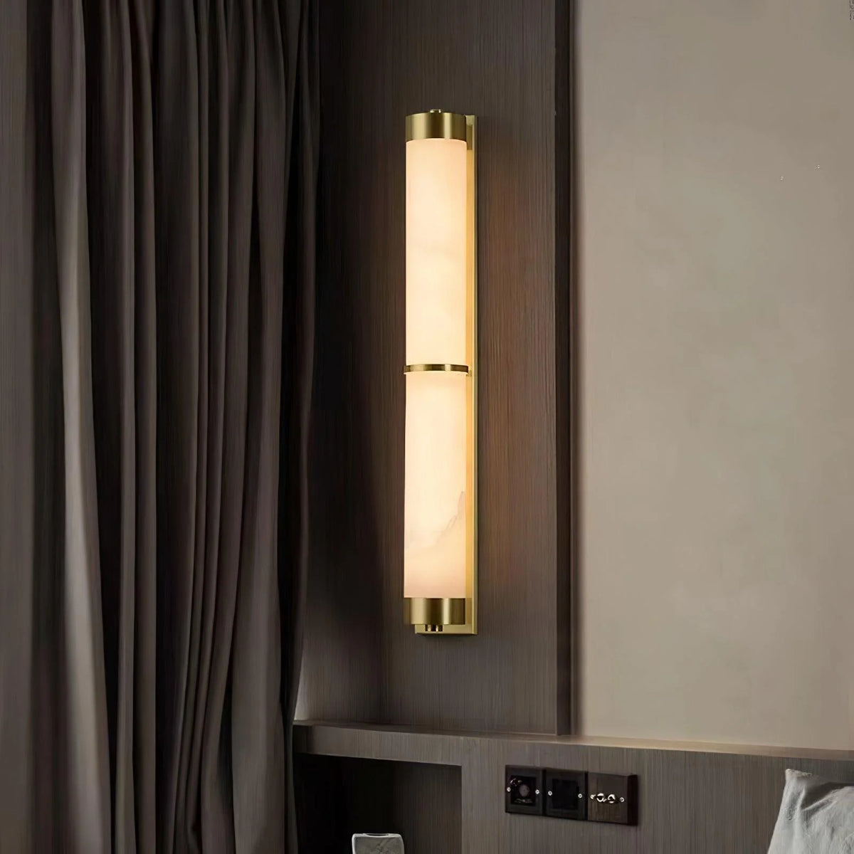 Cylindra Alabaster Brass Wall Light - Pre Order