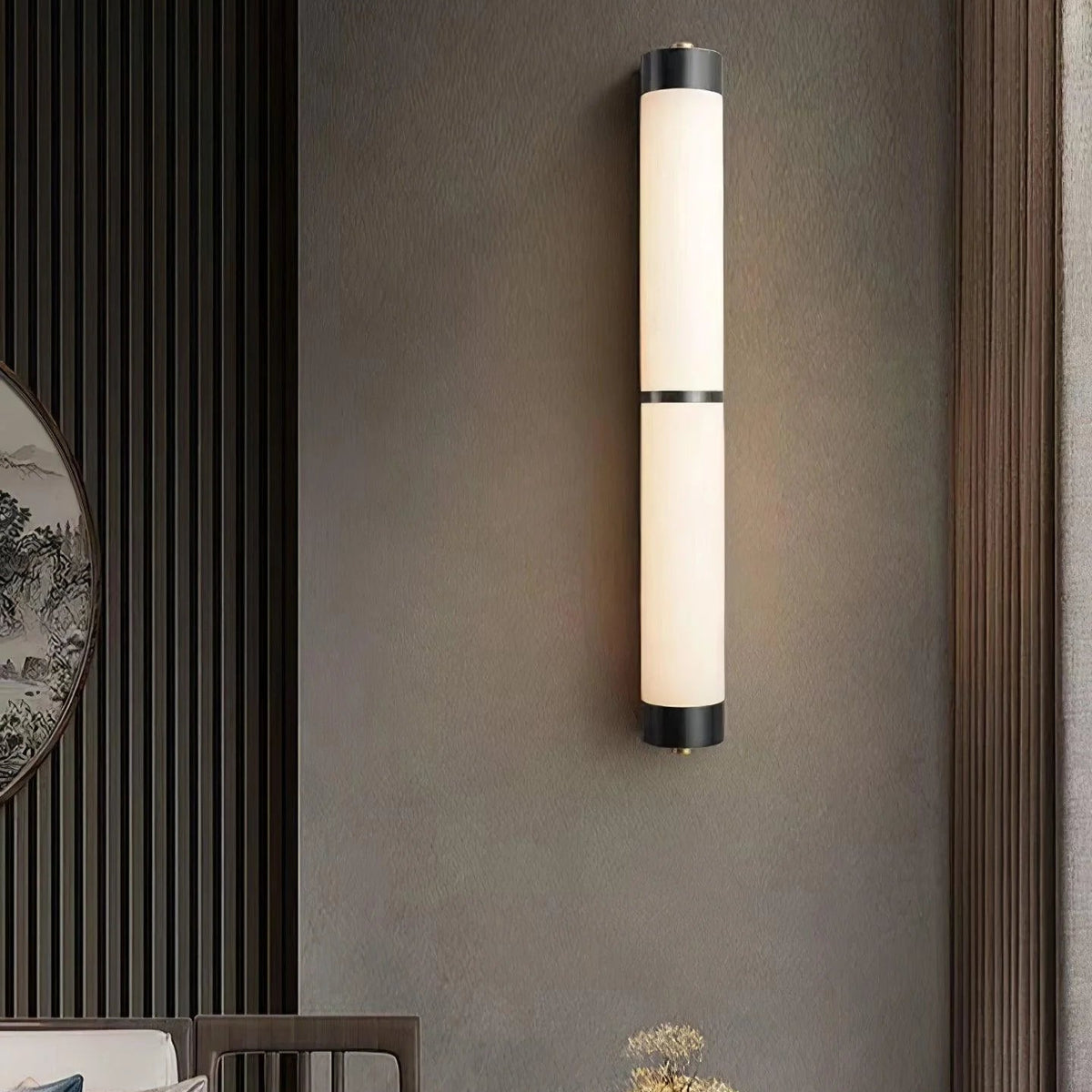 Cylindra Alabaster Brass Wall Light - Pre Order