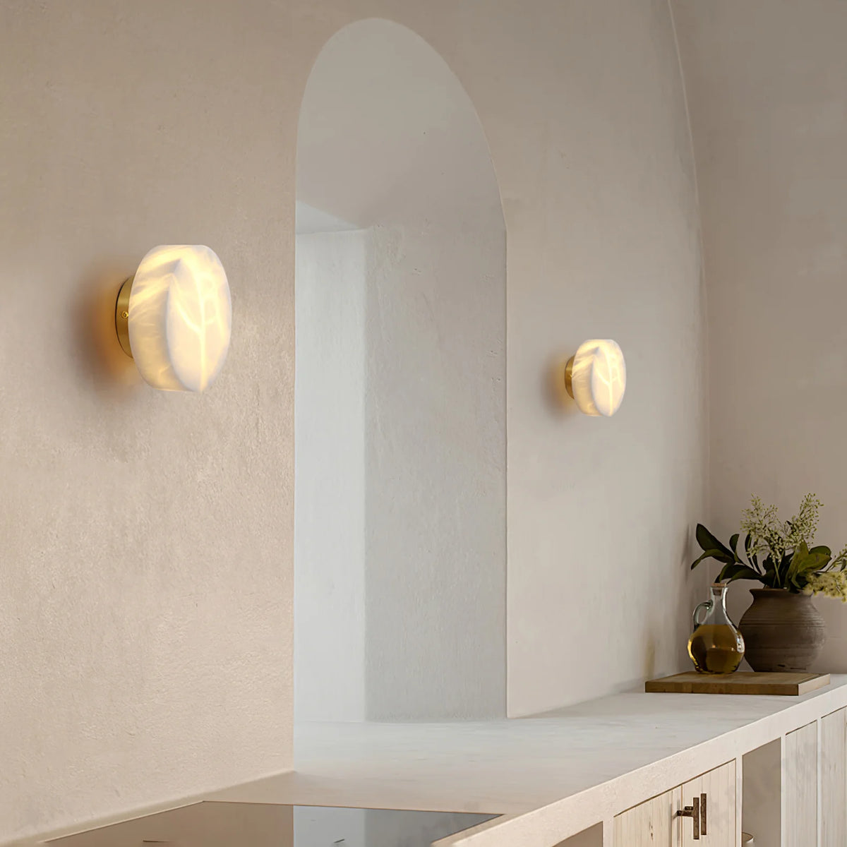 Cylindrical Alabaster Wall Light - Pre Order