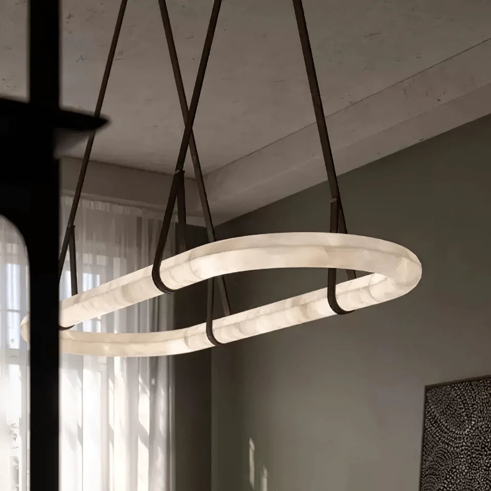 Circle Alabaster Chandelier - Pre Order