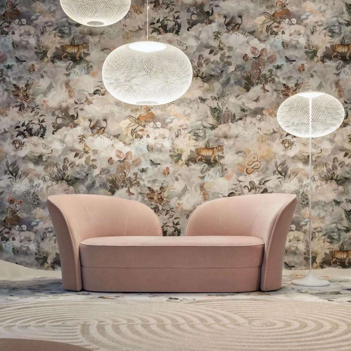 DesignFusion sofa with modern design, angled side view showcasing plush cushions