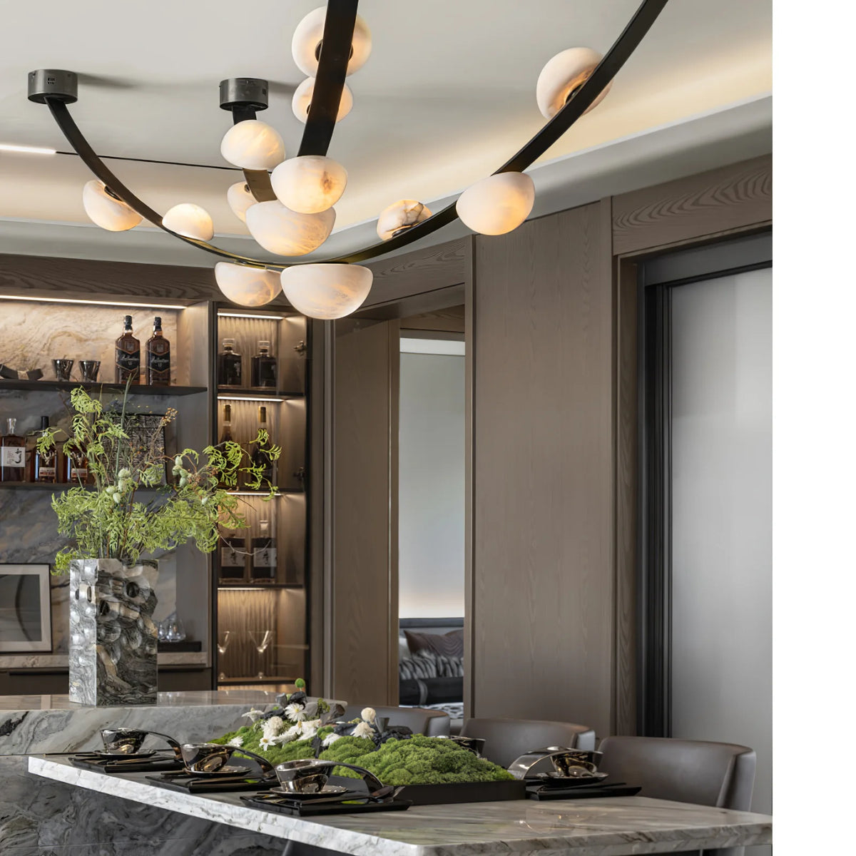 Dew Drops Alabaster Chandelier - Pre Order