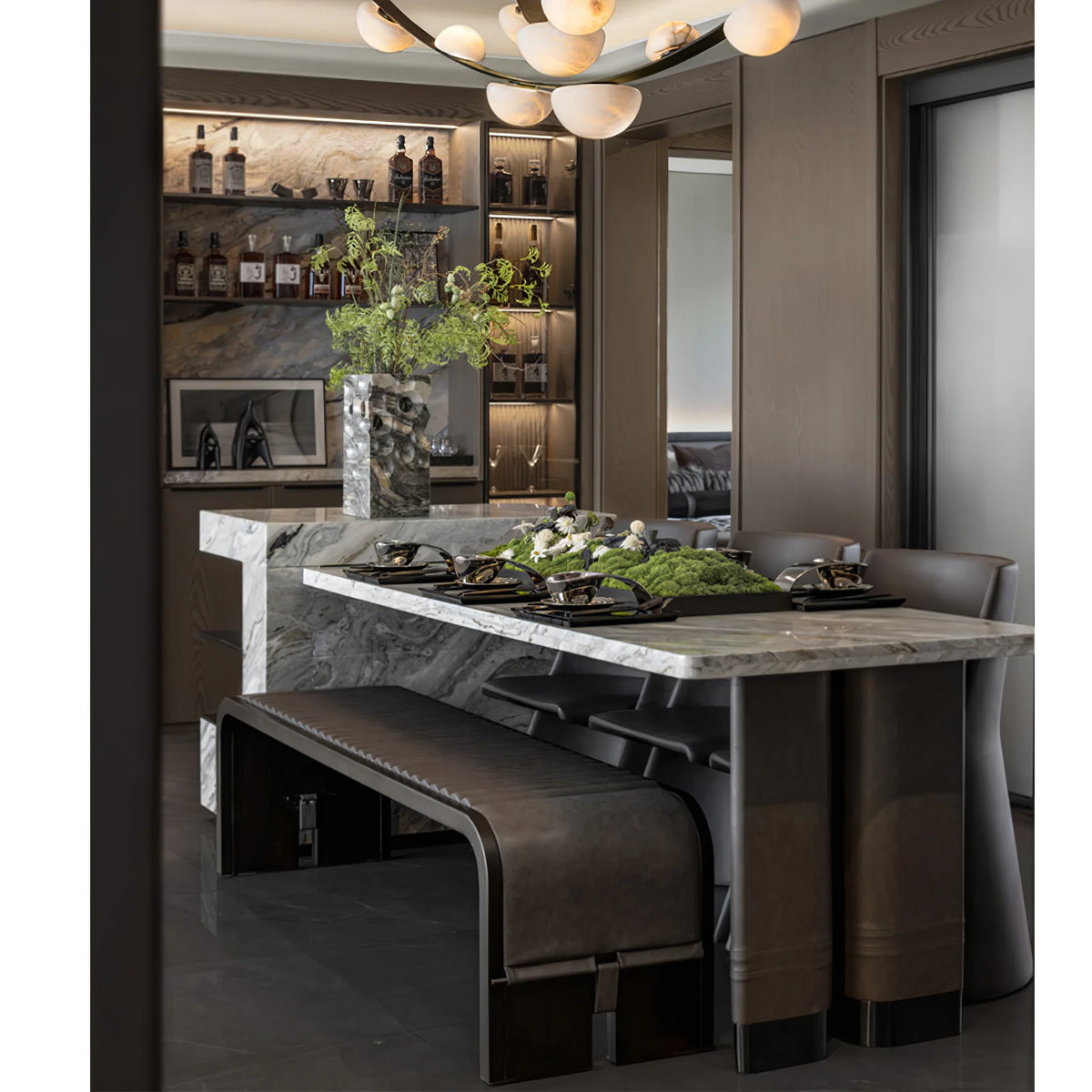 Dew Drops Alabaster Chandelier - Pre Order
