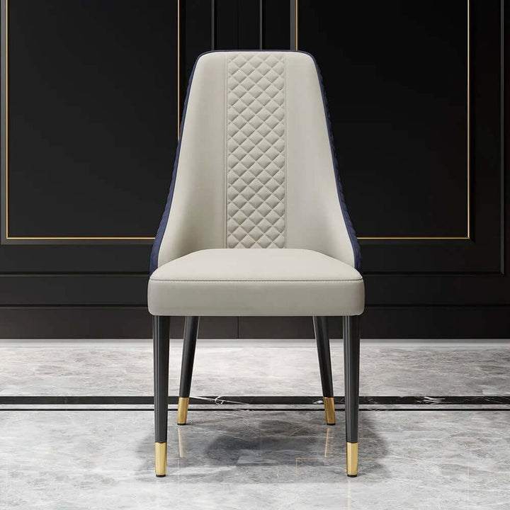 Front view of Diamic customised chair designed for restaurant or home use, highlighting seat shape and finish