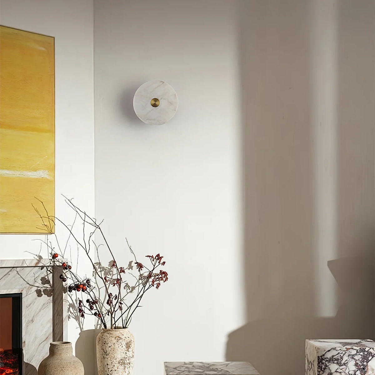 Disc Shaped Alabaster Wall Light - Pre Order
