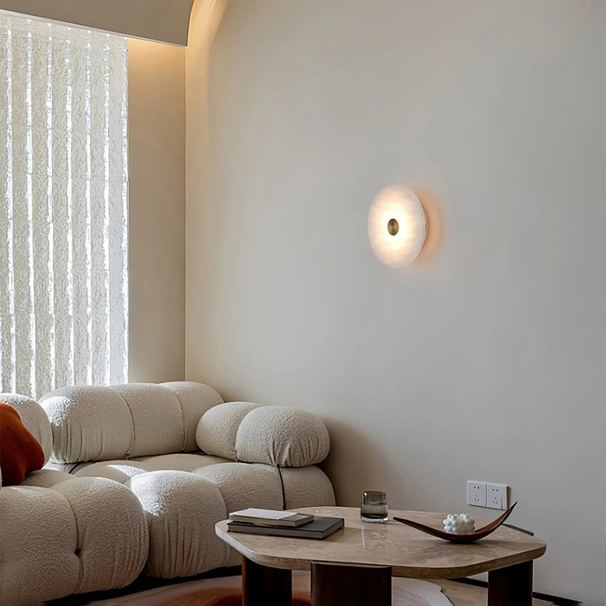 Disc Shaped Alabaster Wall Light - Pre Order
