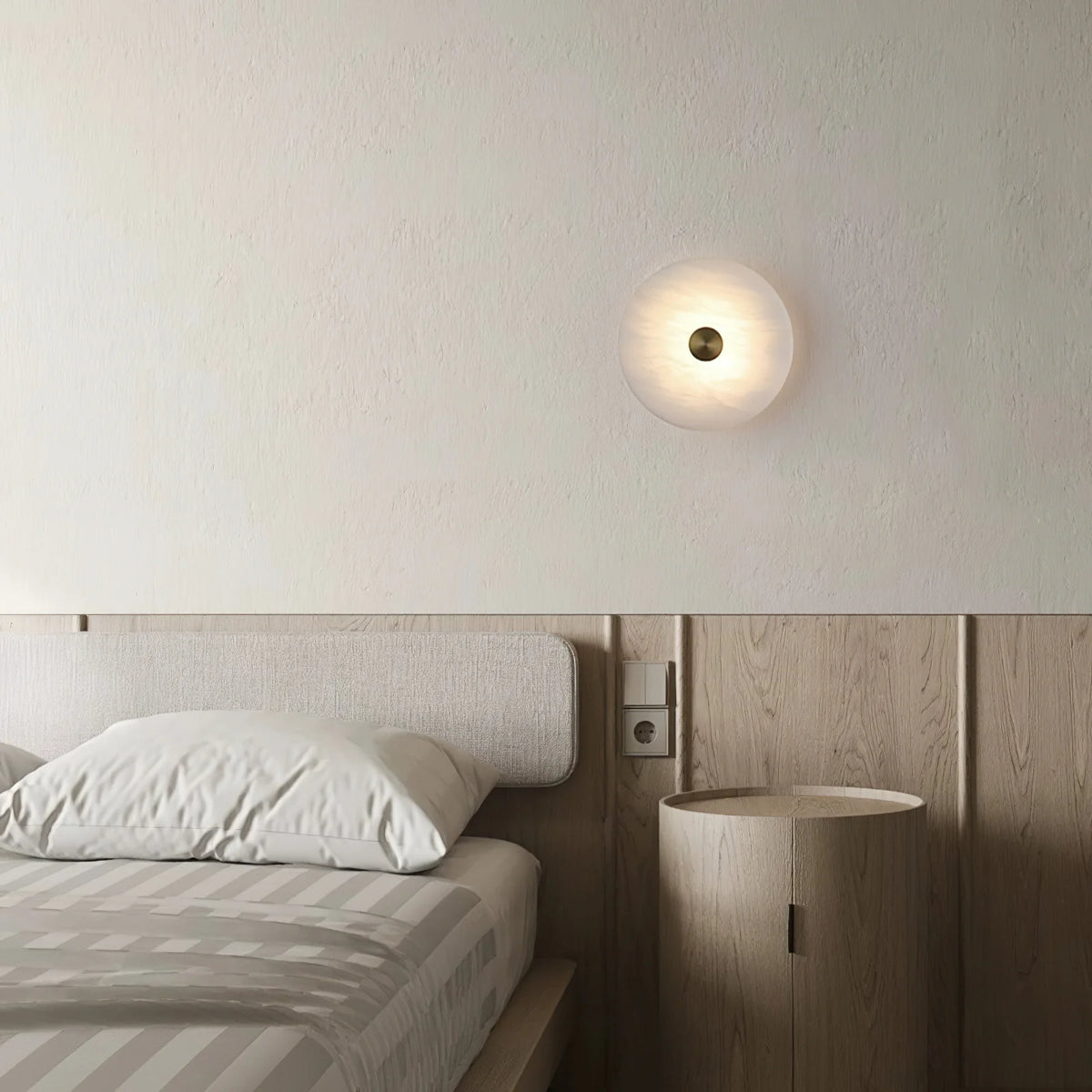 Disc Shaped Alabaster Wall Light - Pre Order