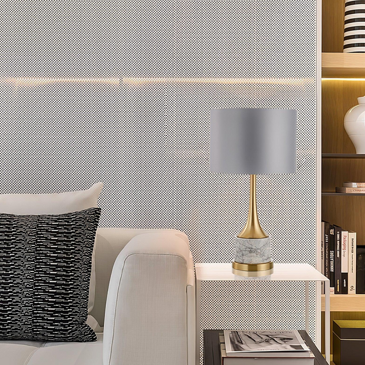 Dominion metal-based modern bedside table lamp, elegant design with sleek lines for cozy lighting