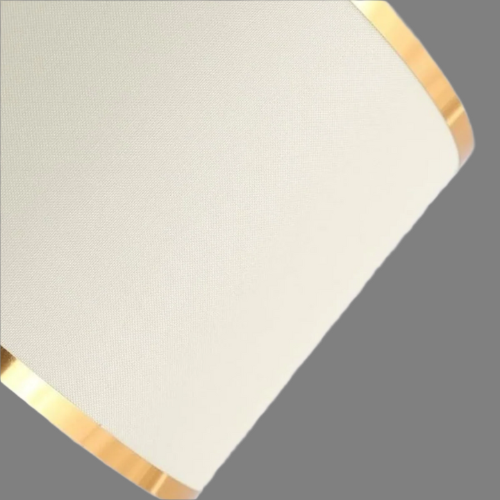 Close-up detail of Dorien designer table lamp head showing sleek craftsmanship