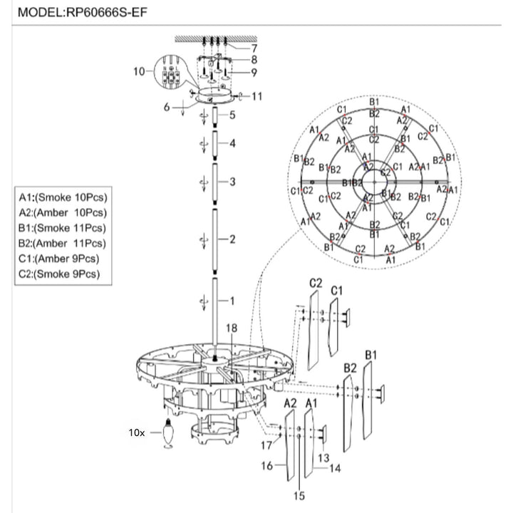 Detailed measurement diagram of dusk bronze chandelier by Elegant Interior – customized design specifications for precise installation.