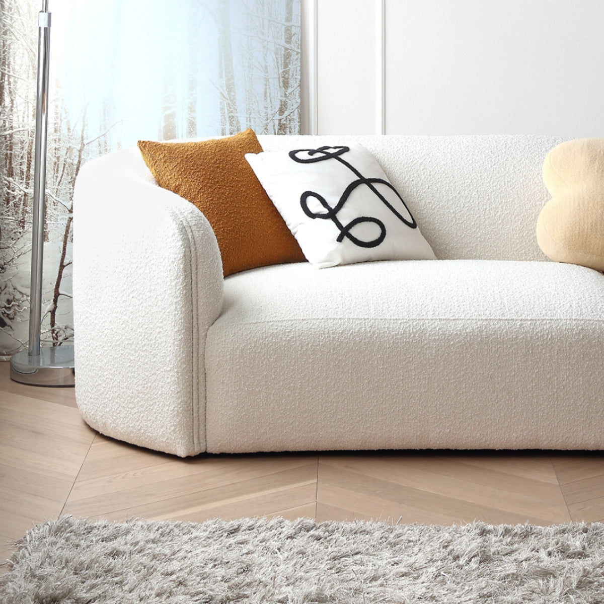 Designer Boucle Velvet Sofa for Living Room