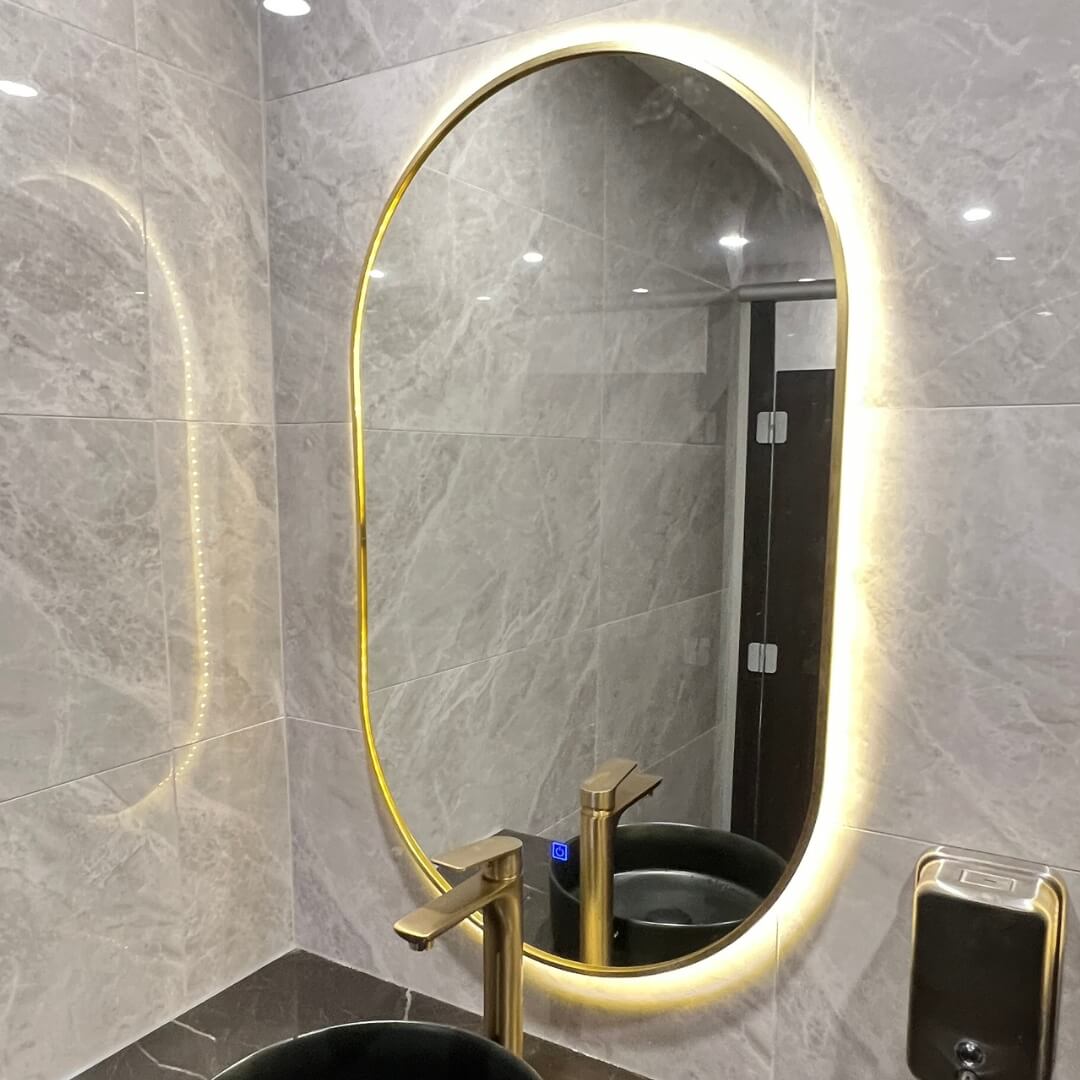 Oval LED Backlit Bathroom Mirror – 60CM