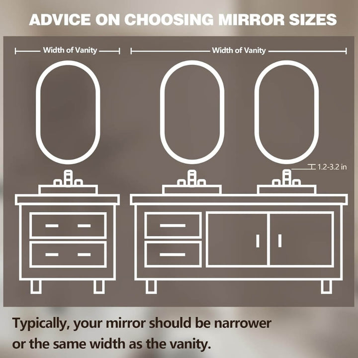 EO-5083 60cm oval LED mirror by Eclipse Home installed in washroom, modern illuminated bathroom mirro