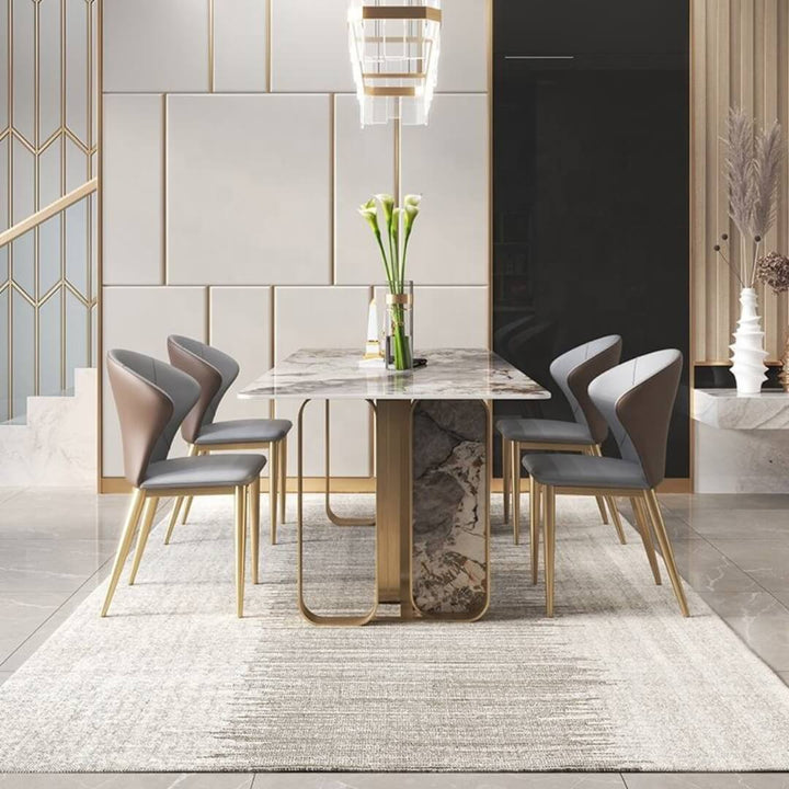 Easton Dining Table Straight View in Dining Space – Elegant Modern Furniture for Interiors