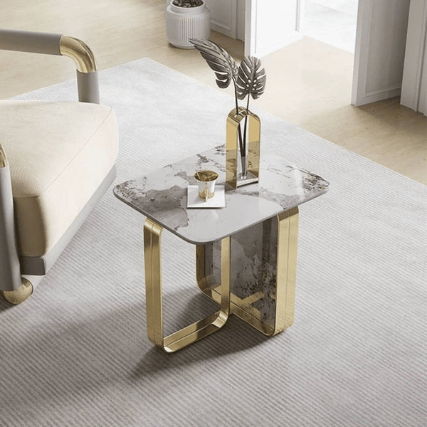 Top view of Easton side table featuring elegant design, smooth finish, and modern interior style