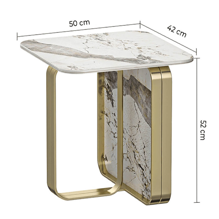 Easton side table dimension diagram showing detailed measurements for elegant interior design