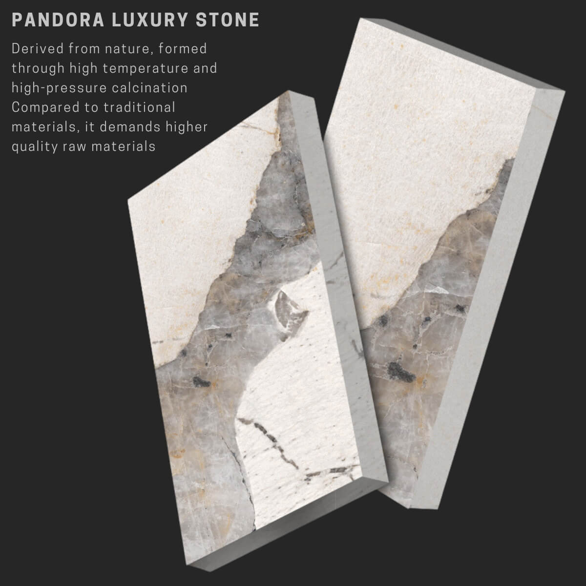 Easton TV unit with Pandora luxury stone top, crafted from high-quality natural materials