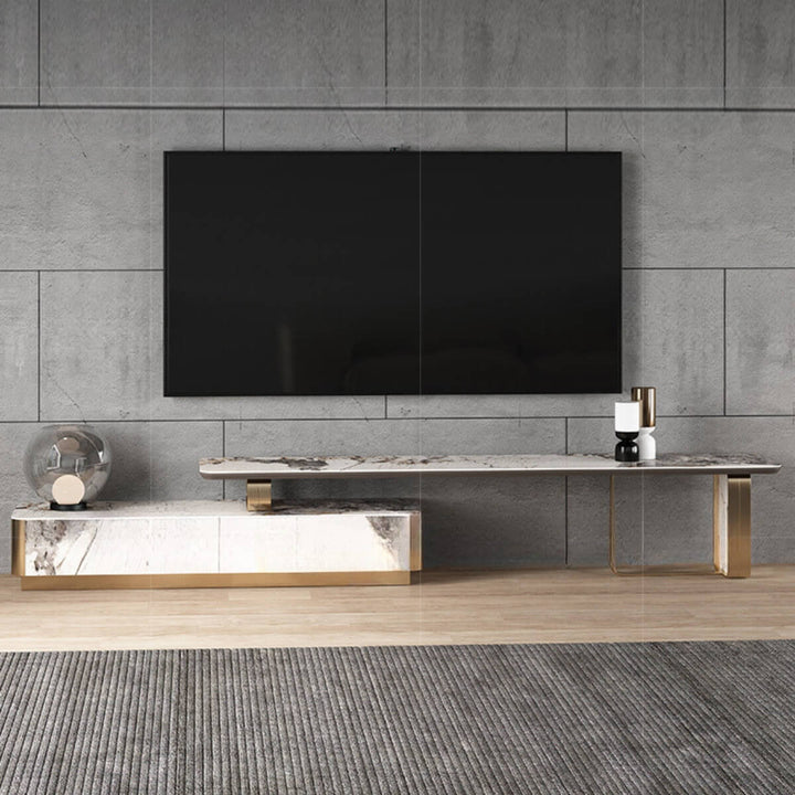 Front view of Easton TV unit showcasing modern design in an elegant Australian interior setting