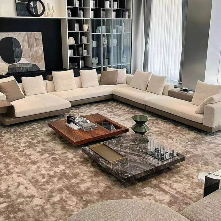 Front view of Eastor sofa in elegant interior – modern plush seating with stylish design enhancing contemporary décor