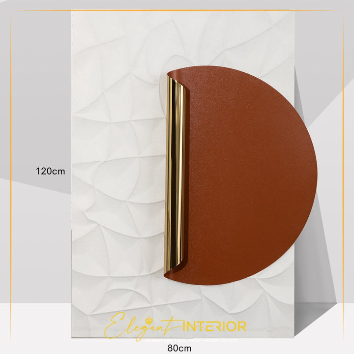 Eclipse Modern Orange Rectangle Wall Decor – dimension diagram showing size and proportions of 3D geometric art piece with vibrant orange finish.
