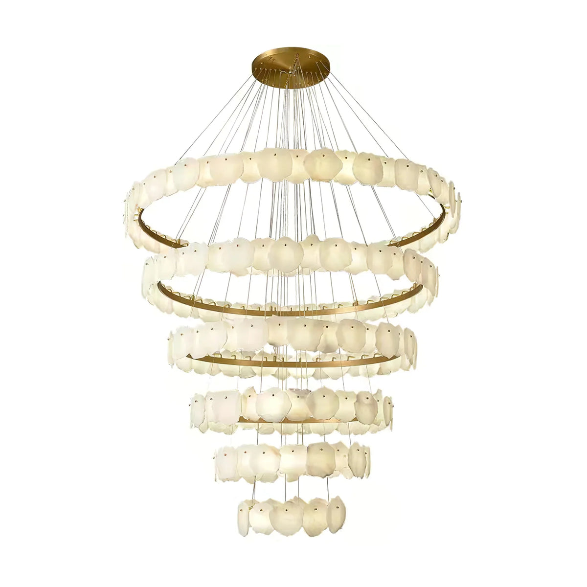Ecliptica Spiral Alabaster Chandelier - Pre Order