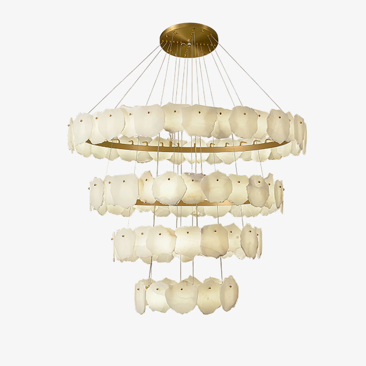 Ecliptica Spiral Alabaster Chandelier - Pre Order