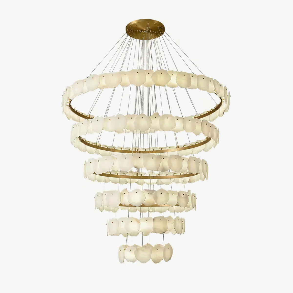 Ecliptica Spiral Alabaster Chandelier - Pre Order