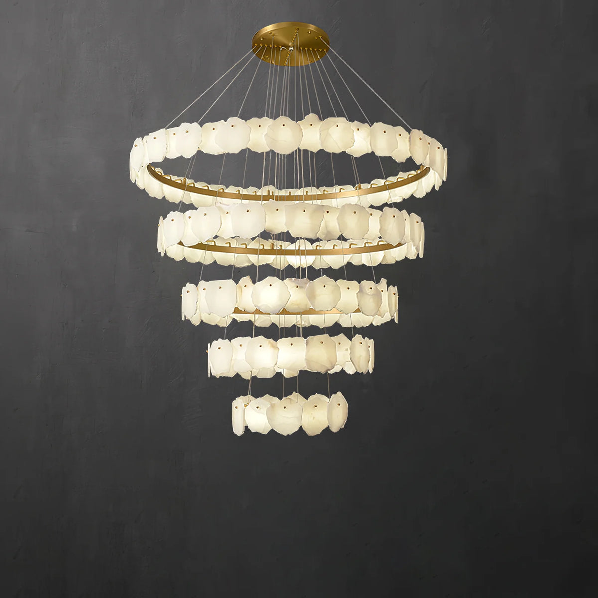 Ecliptica Spiral Alabaster Chandelier - Pre Order