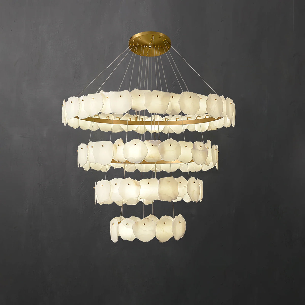 Ecliptica Spiral Alabaster Chandelier - Pre Order
