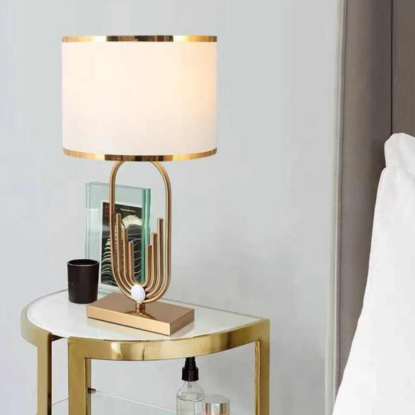 Stylish Eternal copper bedside lamp perfect for warm, cozy bedroom lighting