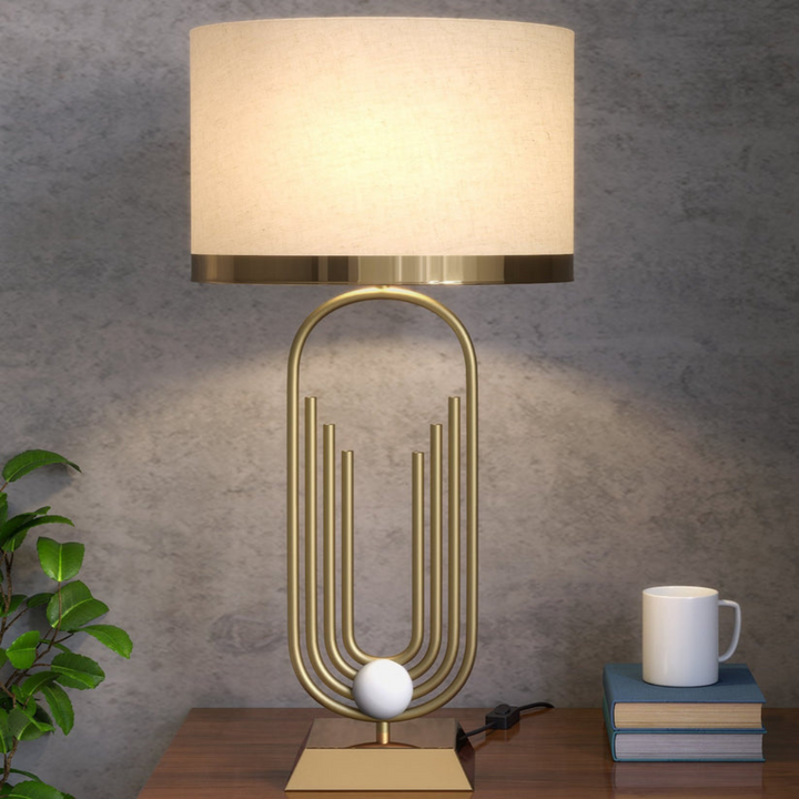 Modern U-shaped copper bedside lamp from Eternal collection for stylish bedrooms