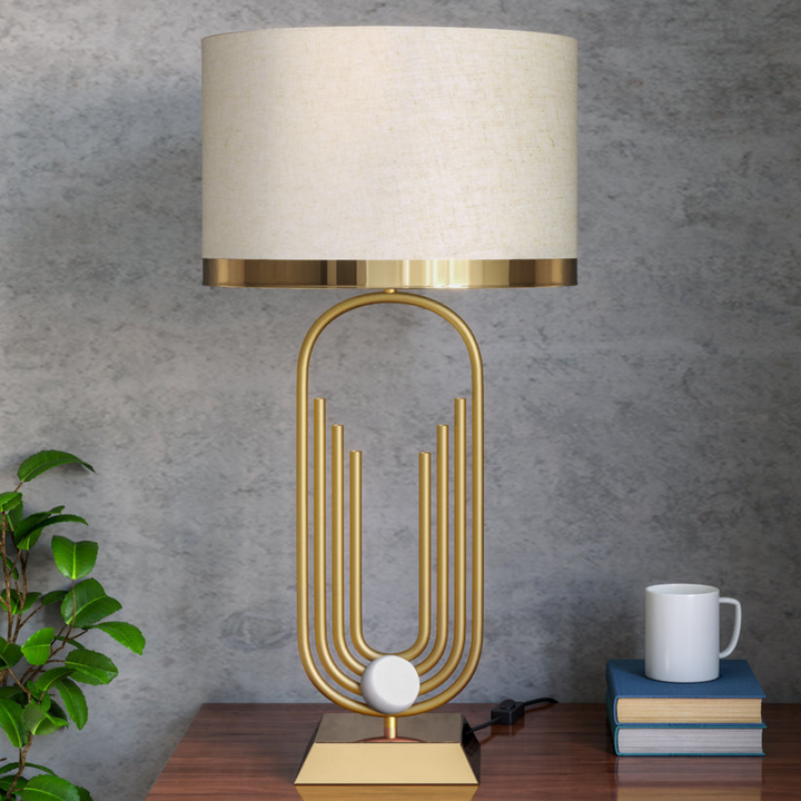 Eternal copper bedside table lamp with sleek U-shaped design for modern bedrooms