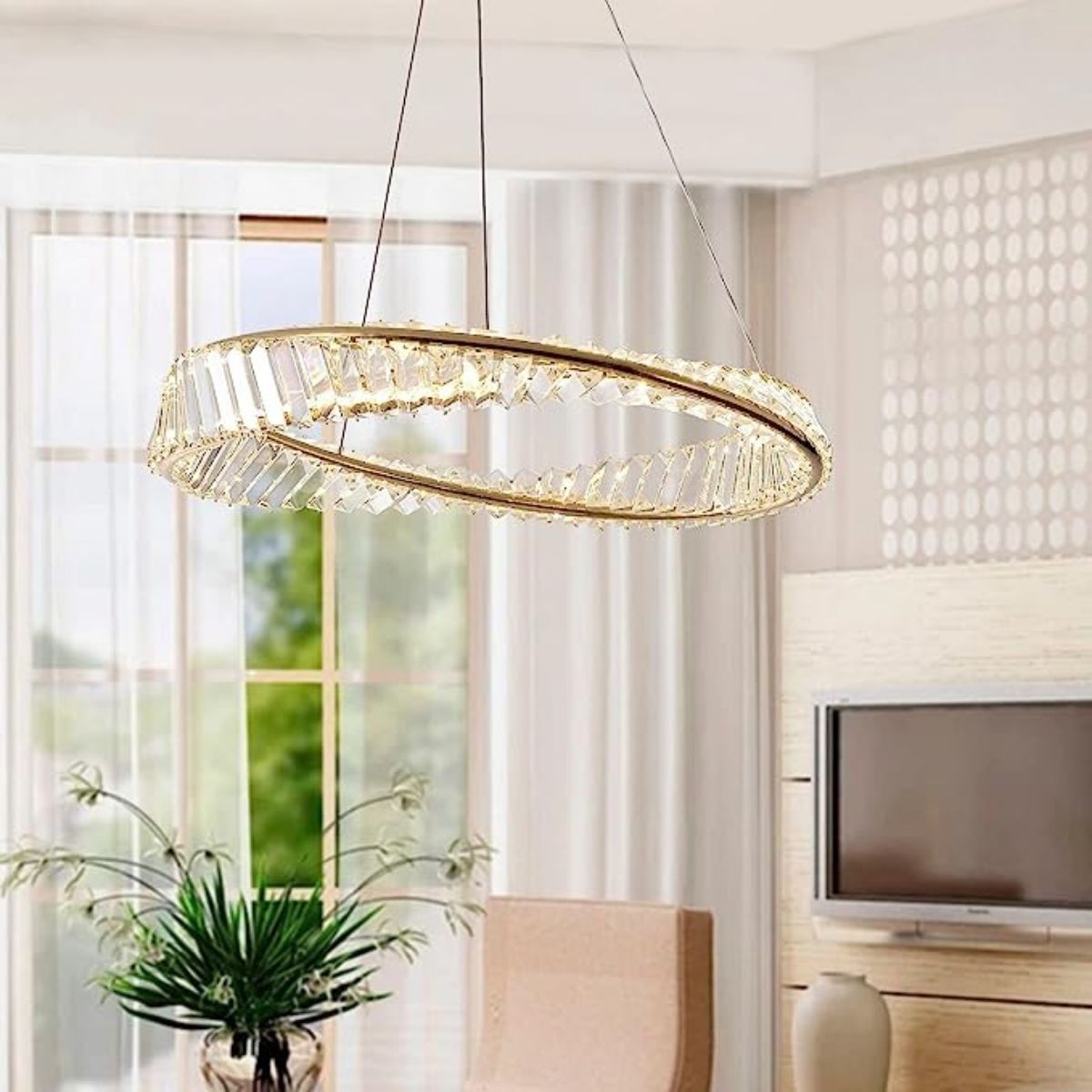 Flame Chandelier Light in Australian Living Room – Stylish Modern Lighting Fixture
