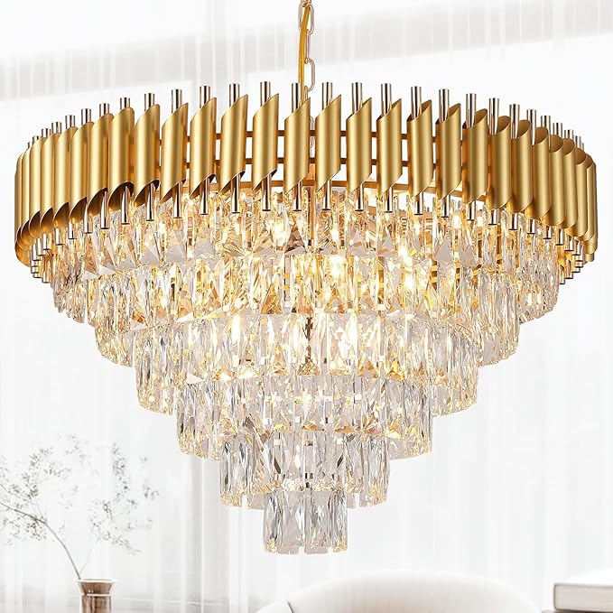 Elegant Crystal Chandelier for Living Room, Dining Room and Hallway