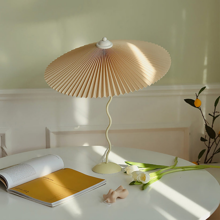 Elegant white folded-shade modern table lamp for stylish lighting