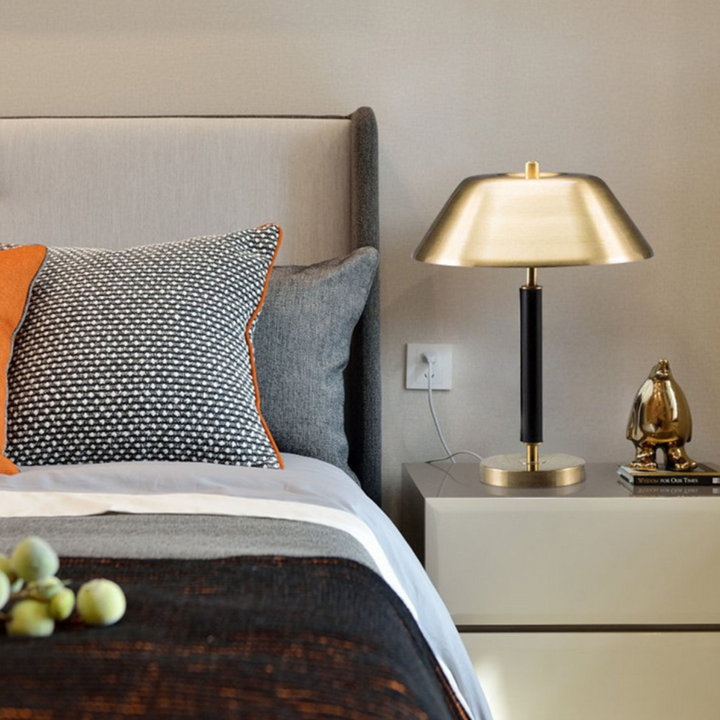 Franklin simple design table lamp beside bed in modern bedroom