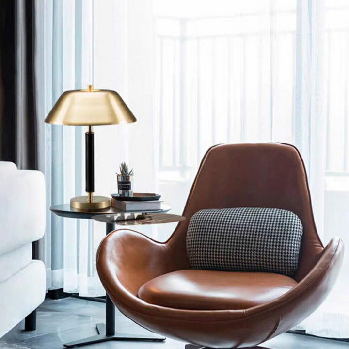 Modern Franklin table lamp enhancing sofa-side table setup in living space