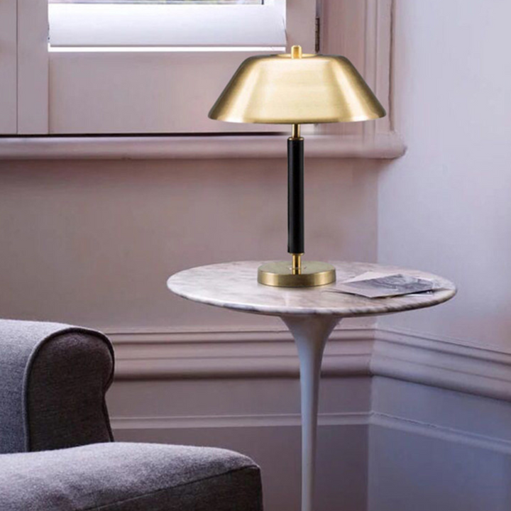 Franklin simple design table lamp beside sofa on wooden table in cozy living room