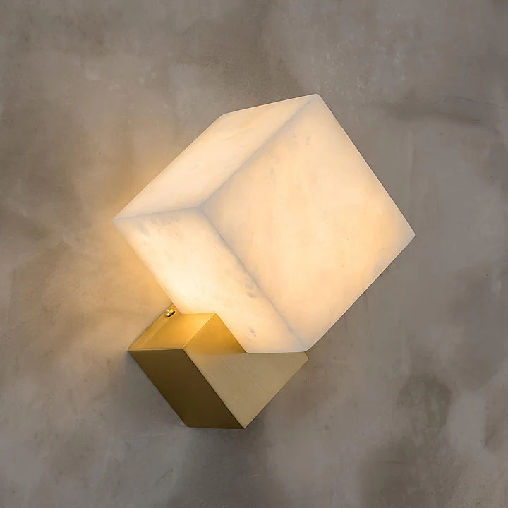 Block Alabaster Wall Sconce - Pre Order
