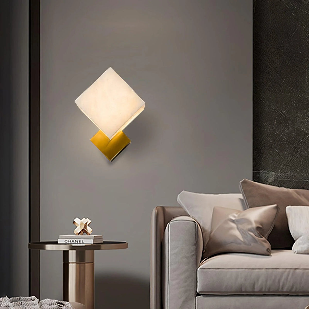 Block Alabaster Wall Sconce - Pre Order