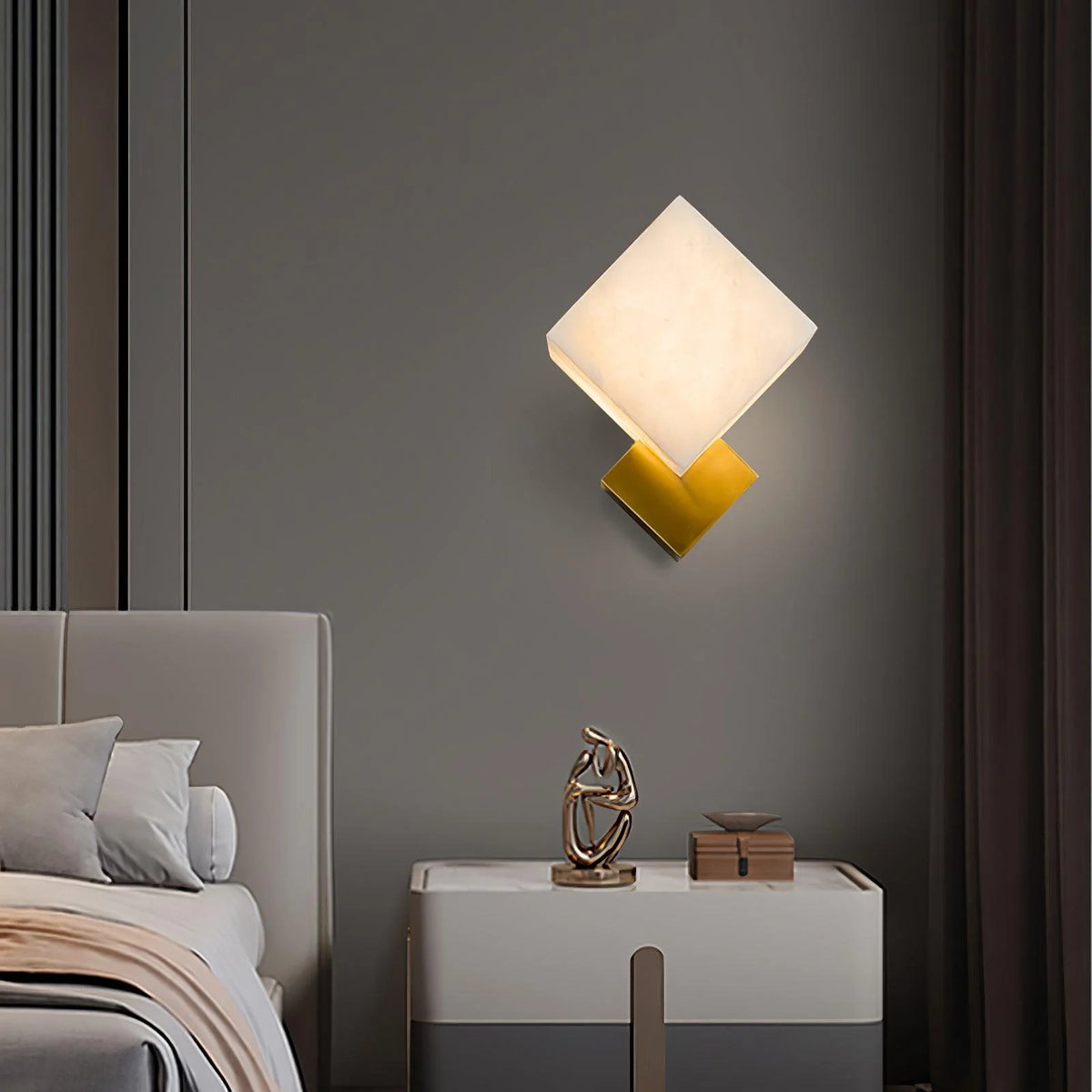 Block Alabaster Wall Sconce - Pre Order